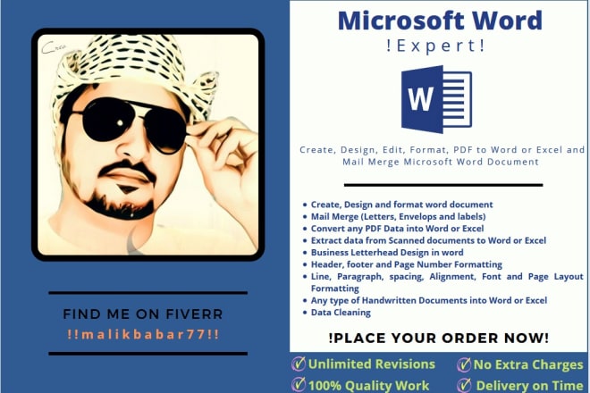 I will do microsoft word document formatting, edit pdf document, mail merge in 24 hrs