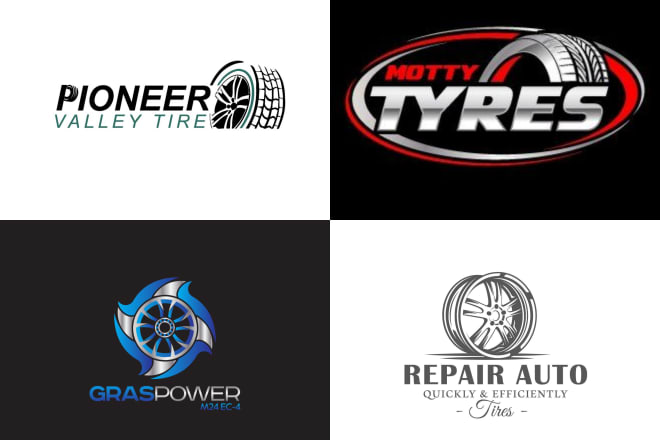 I will do modern tire, wheel and rim shop logo design