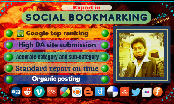 I will do organic social bookmarking for your urls in high da sites