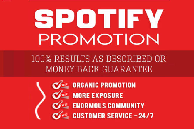 I will do organic spotify album promotion, spotify music promotion