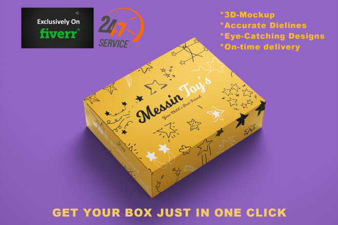 I will do packaging box design, mailer box, subscription box with 3d mockup