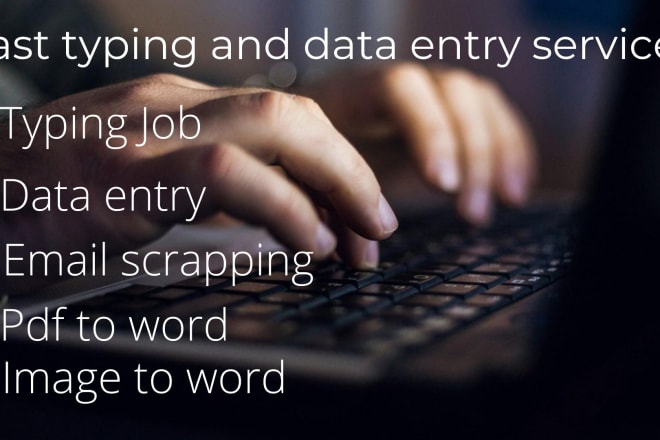 I will do pdf to doc image to doc conversion and fast typing