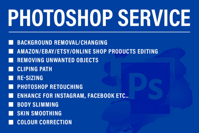 I will do photoshop work, clipping path, product image background remove smoothly