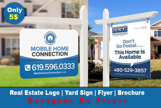 I will do professional pro real estate yard sign design