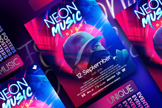 I will do professional quality music poster design, event and movie poster