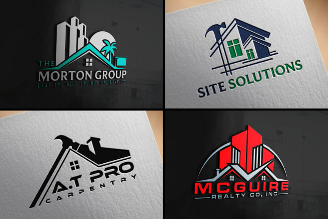 I will do professional real estate construction realty logo design