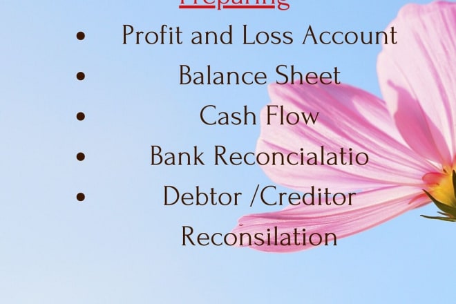 I will do profit and loss account balance sheet and reconciliation