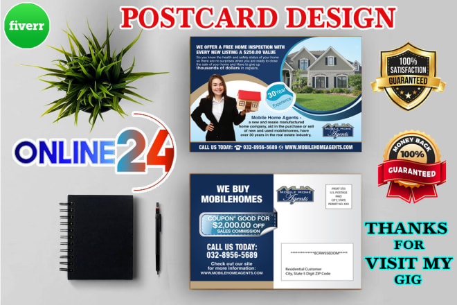 I will do real estate postcard, postcard design