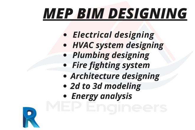 I will do revit bim mep design electrical plumbing fire hvac system