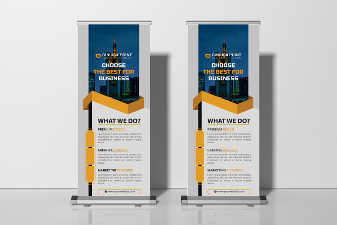 I will do roll up banner design, wall banner, stand banner design, and billboard design