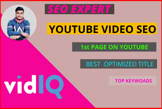 I will do SEO of your youtube videos by vidiq