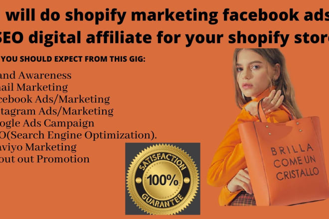 I will do shopify marketing facebook ads, SEO digital affiliate for your shopify store