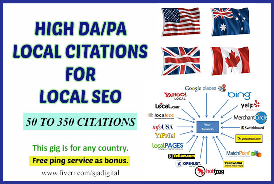 I will do top 350 local citations and directory submission