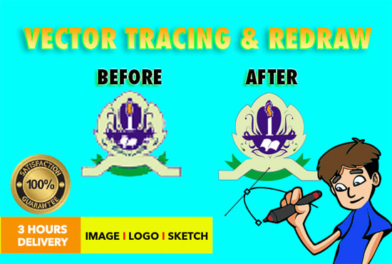 I will do vector tracing of any sketch or image and logo within 3 h