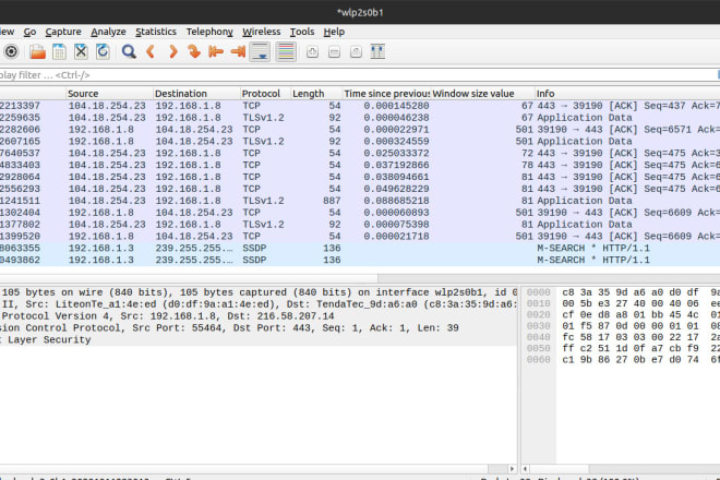 I will do wireshark packet analysis in few hours