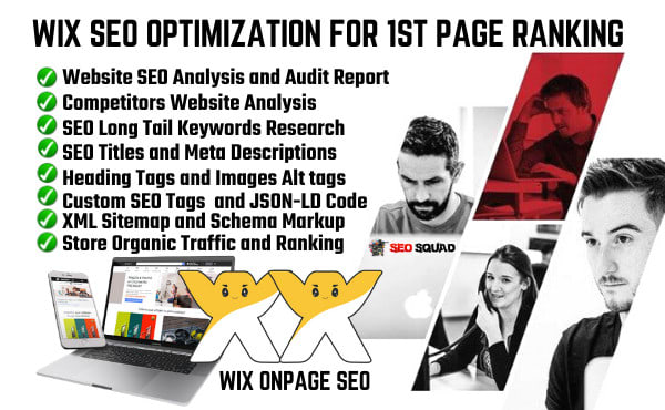 I will do wix SEO optimization, custom meta tags and schema markup for 1st page ranking