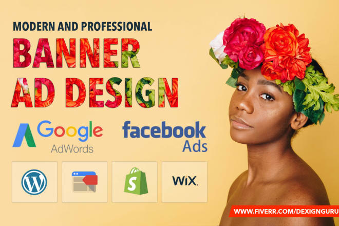 I will do wix wordpress website banner ads header cover graphic design