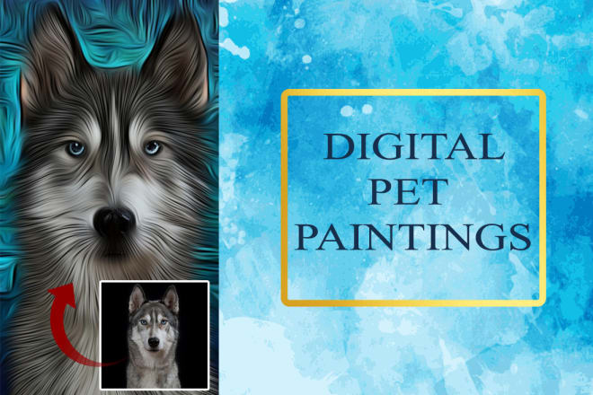 I will dog,cat or any kind of pet digital oil painting portrait