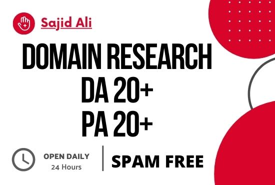 I will domain research with 20 da pa in 24 hr