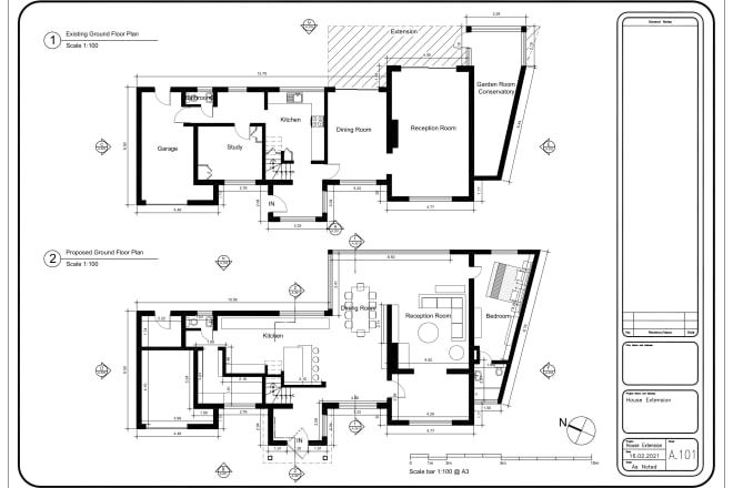 I will draw a complete architectural plan or project in autocad 2d