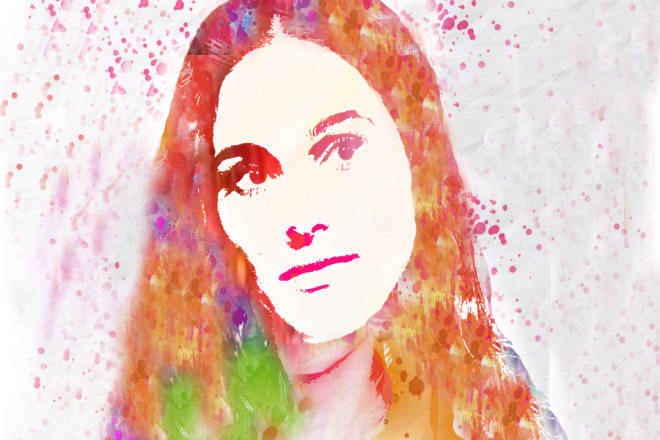 I will draw abstract watercolor portrait painting illustration fast