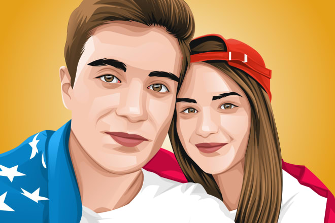 I will draw amazing couple portrait illustration from your photo