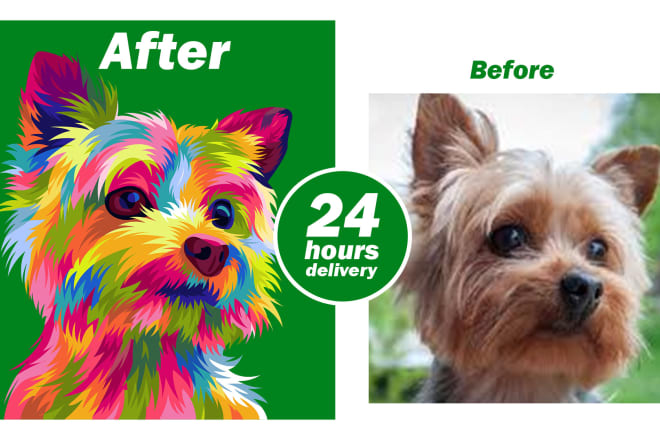 I will draw amazing funny pop art vector for your pets