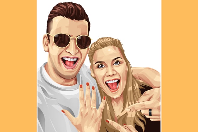 I will draw amazing vector art portrait cartoon from photo