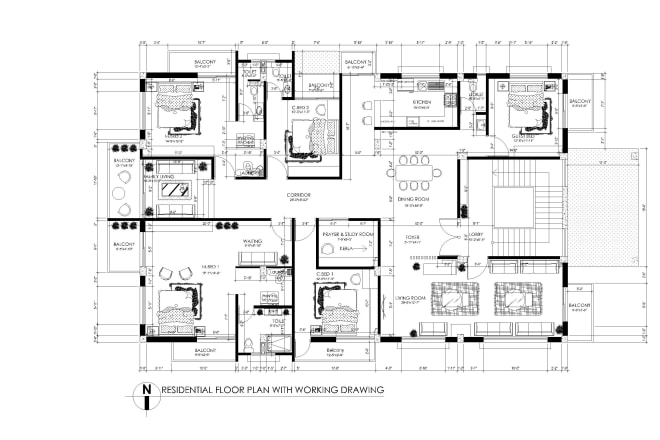 I will draw architectural floor plans, elevation and section