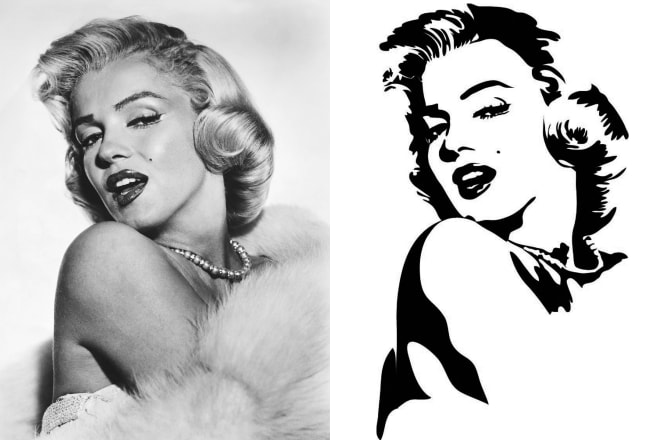 I will draw black and white vector portrait