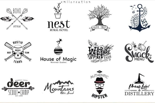 I will draw custom hand drawn vintage logo or illustration