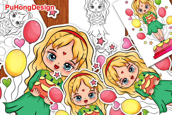 I will draw cute cartoon avatar or chibi cartoon character, stickers, emoticon