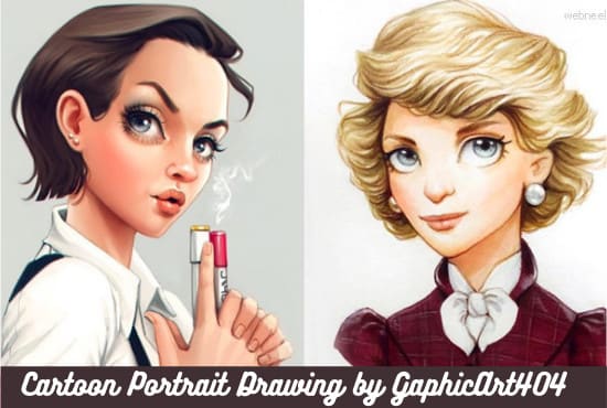 I will draw cute cartoon portrait based on your photo