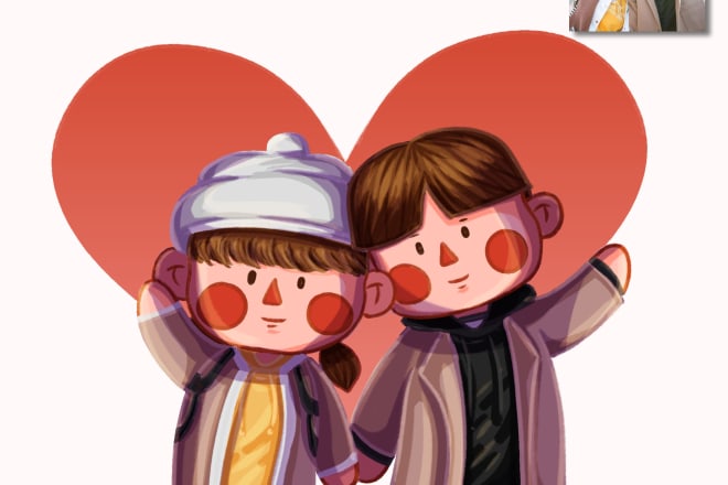 I will draw cute chibi couple