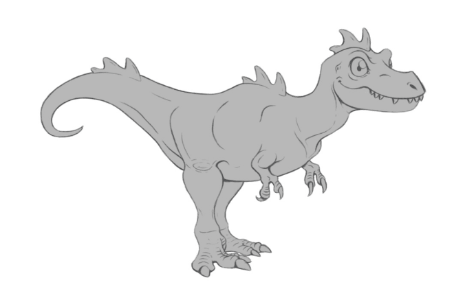 I will draw dinosaurs in cartoon style for you