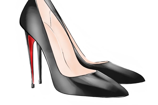 I will draw fashion illustration of shoes