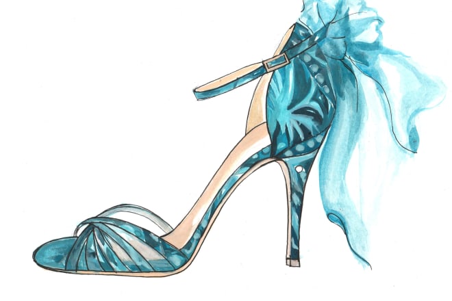 I will draw fashion illustration of shoes, accessories or perfume
