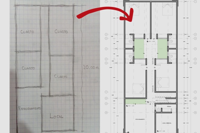 I will draw floor plan from sketch