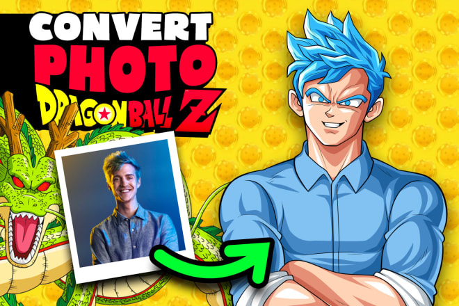 I will draw or turn your photo into dragon ball z anime style dbz