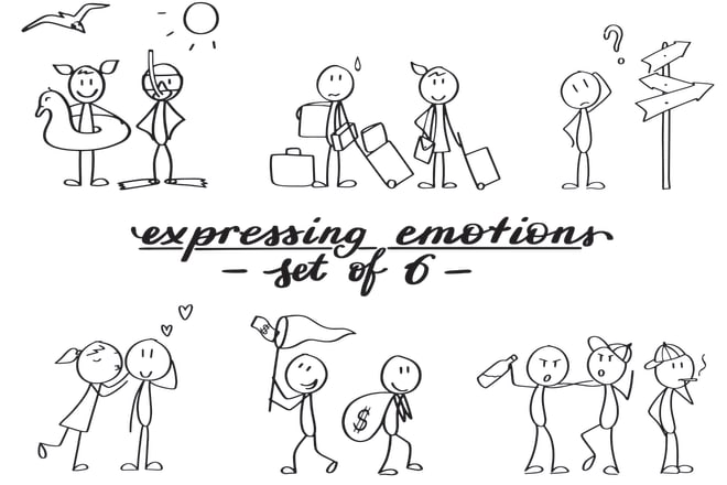 I will draw stick figures, cartoon stickmen, in any poses or emotions for presentations