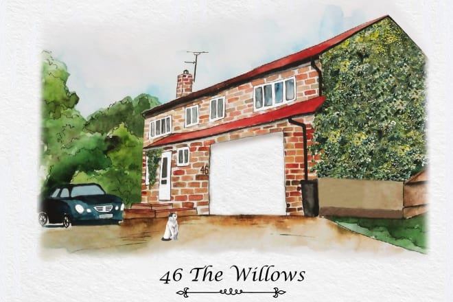 I will draw watercolor portrait of your house, or pencil sketch