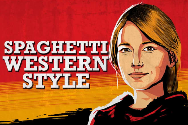 I will draw you in a classic spaghetti western style