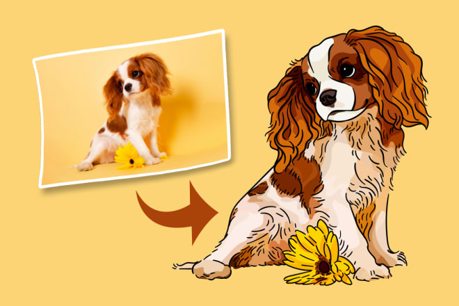 I will draw your dog or cat with my cartoon vector style