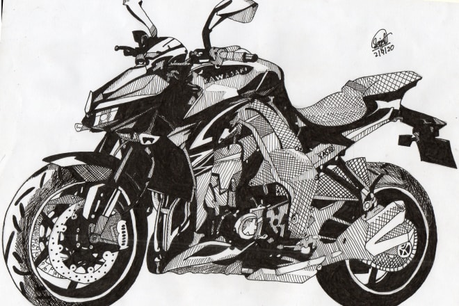I will draw your dream bike or car