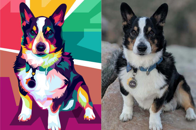 I will draw your pet into a amazing vector pop art