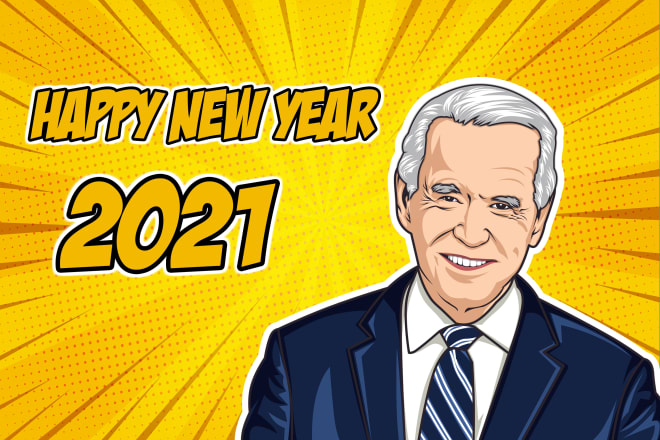 I will draw your picture in new year background 2021