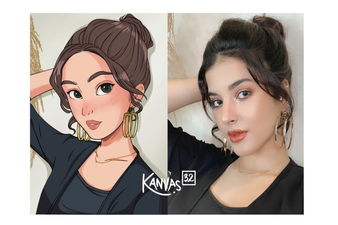 I will draw your portrait in a disney style cartoon illustration