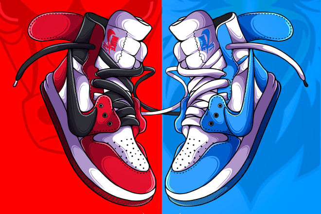 I will draw your sneakers in my cartoon style