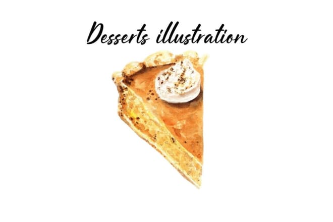 I will draw yummy dessert illustration for menu