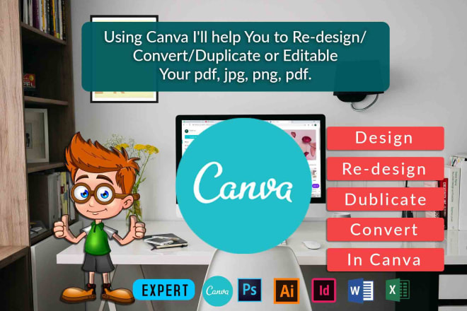 I will duplicate your pdf, jpeg, png using canva